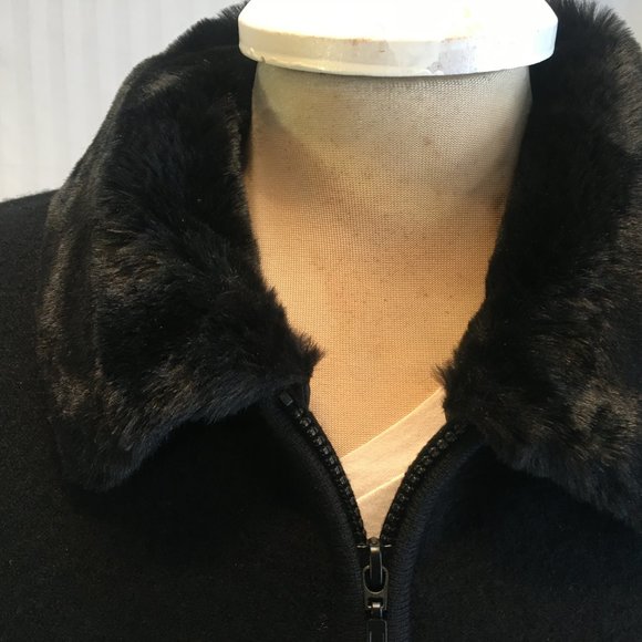 *HOST PICK* Pandemonium Women's Black Wool Cardigan Jacket Bead Snowflakes Large - Picture 2 of 12